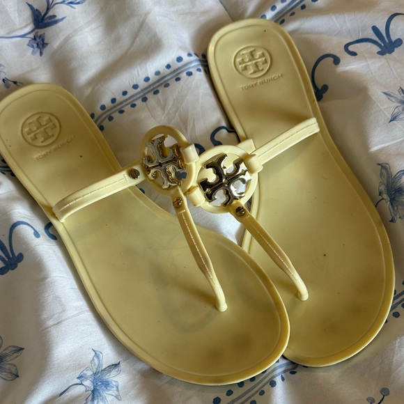 Tory Burch Shoes - Tory Burch Yellow Logo Jelly Sandals